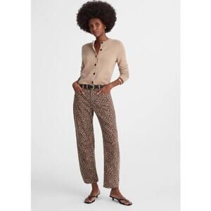 NEW! Madewell 'The Leopard' Darted Barrel Leg Jeans in DARK MOCHA (28)